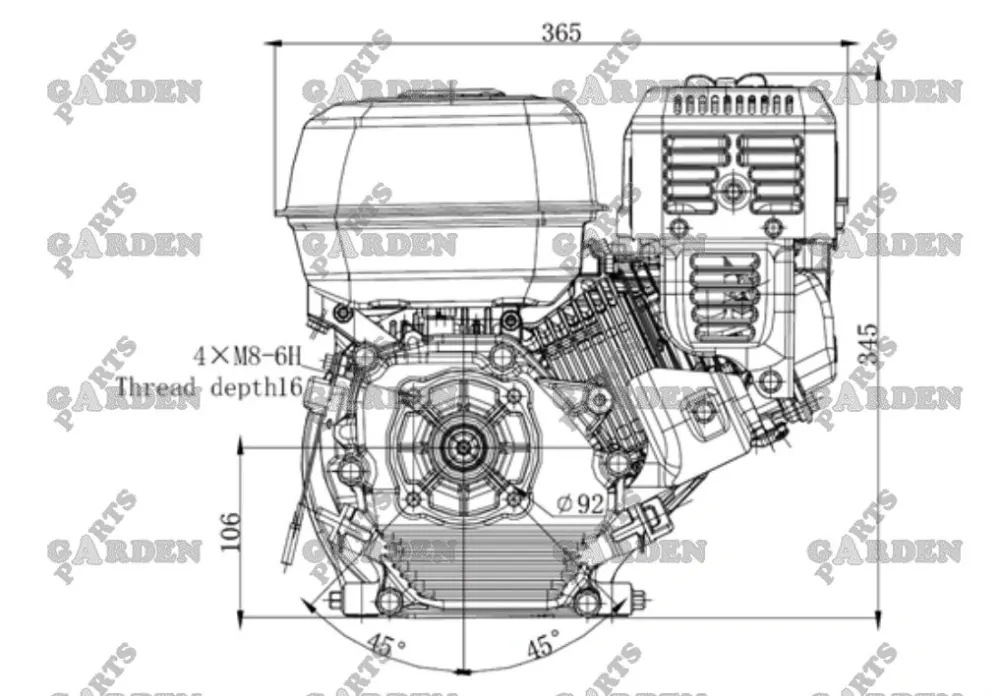 Motor Zongshen GB200 oska 19 mm 0lejový vzduchový filter
